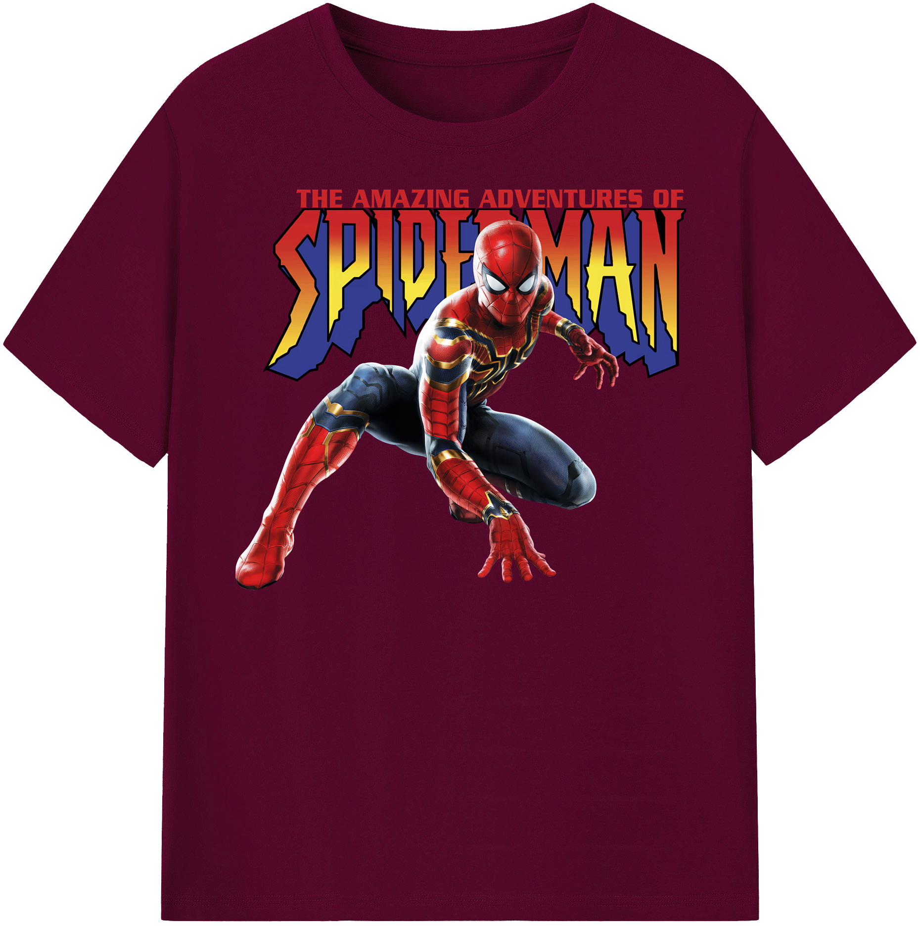 （画像用） Spider Man スパイダーマン レディースカジュアルプリントTシャツ（綿100％）